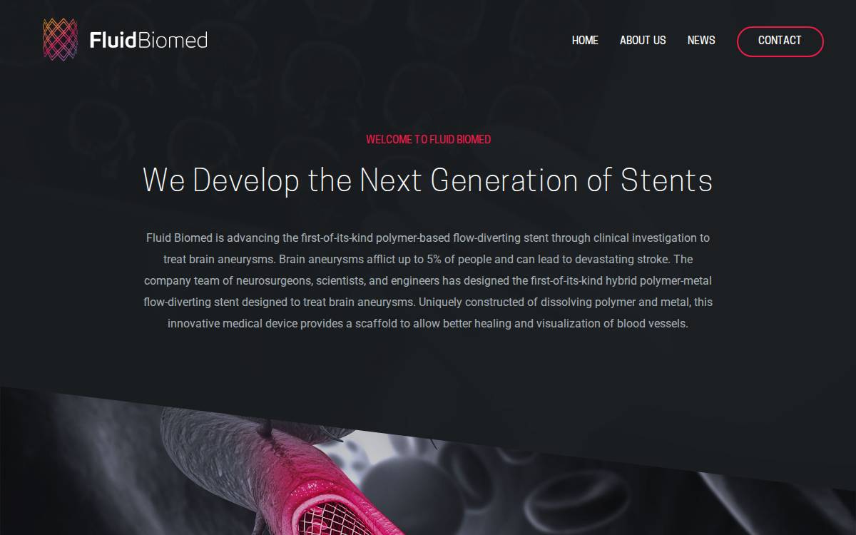 Fluid Biomed website preview