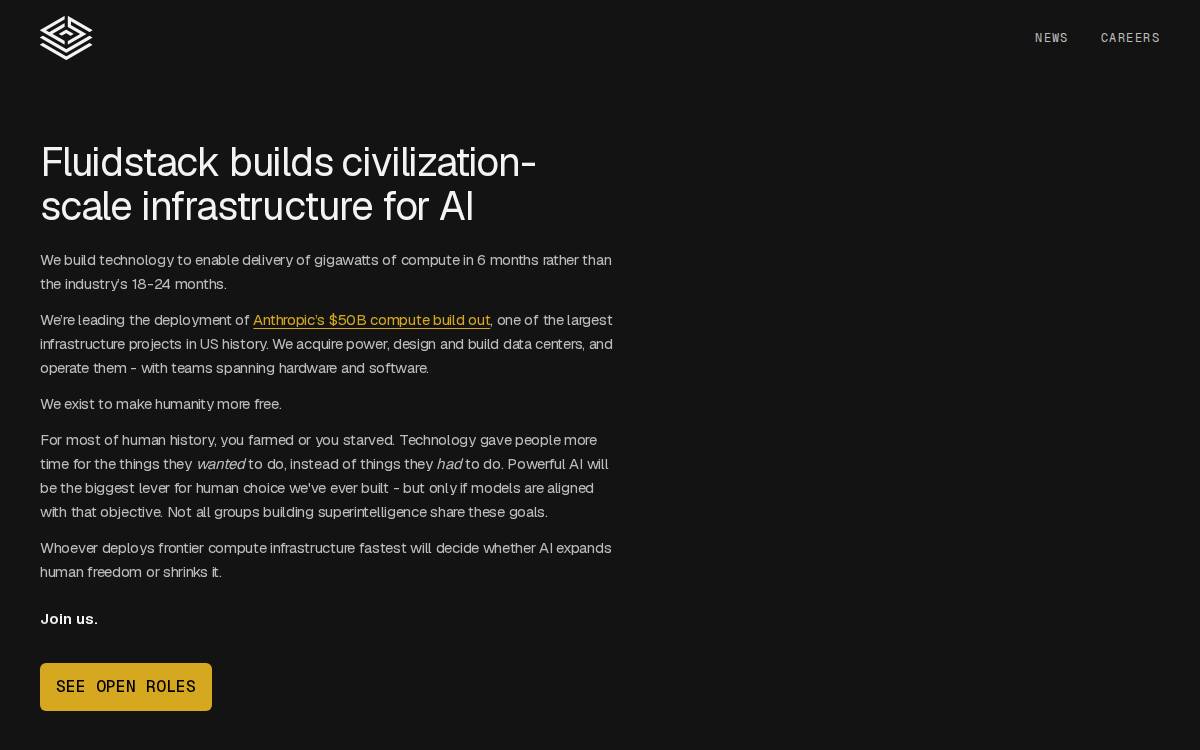 Fluidstack website preview