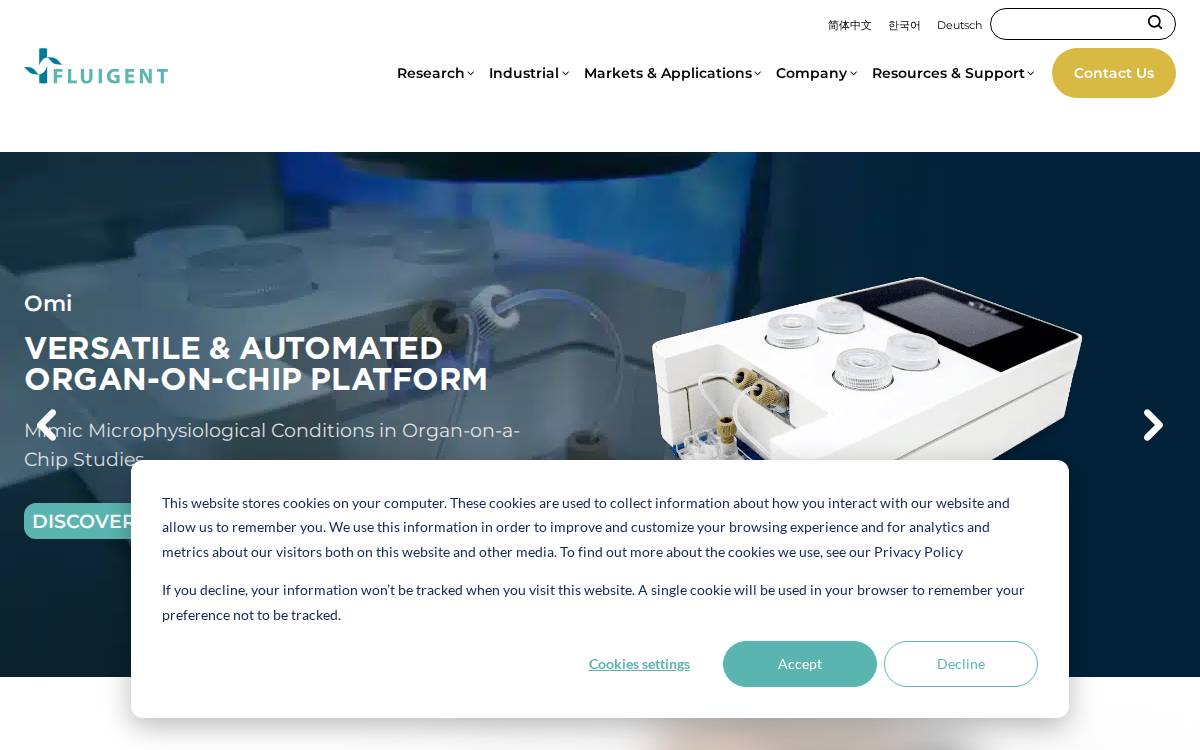 Fluigent website preview