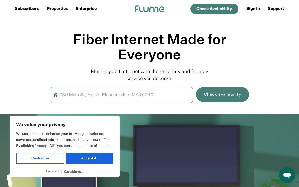 Flume Internet website preview