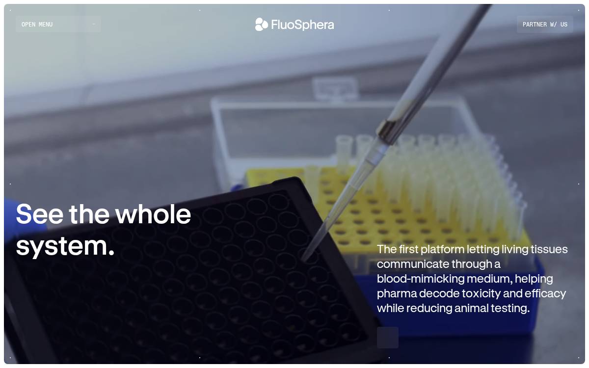 FluoSphera website preview
