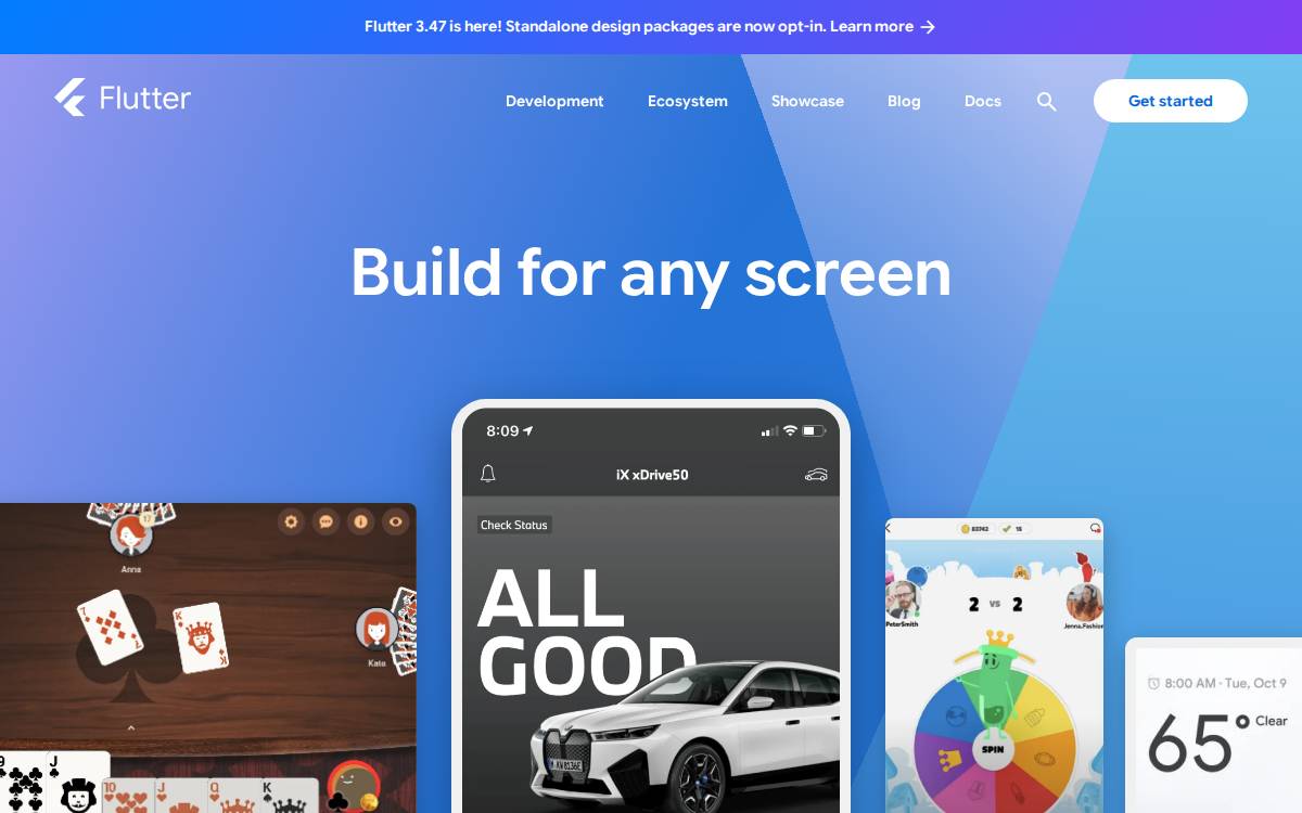 Flutter website preview