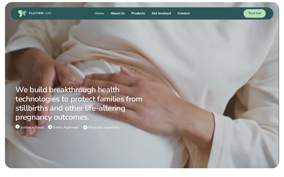 Flutter Care website preview