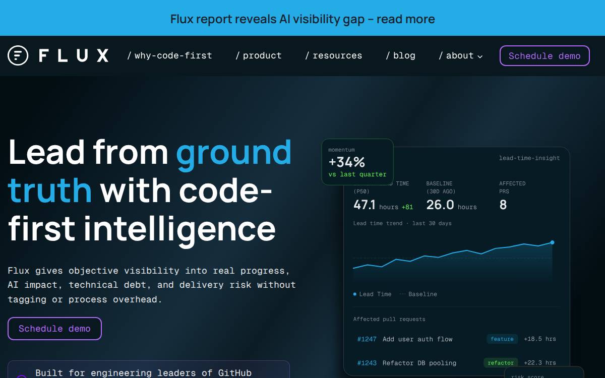 Flux website preview