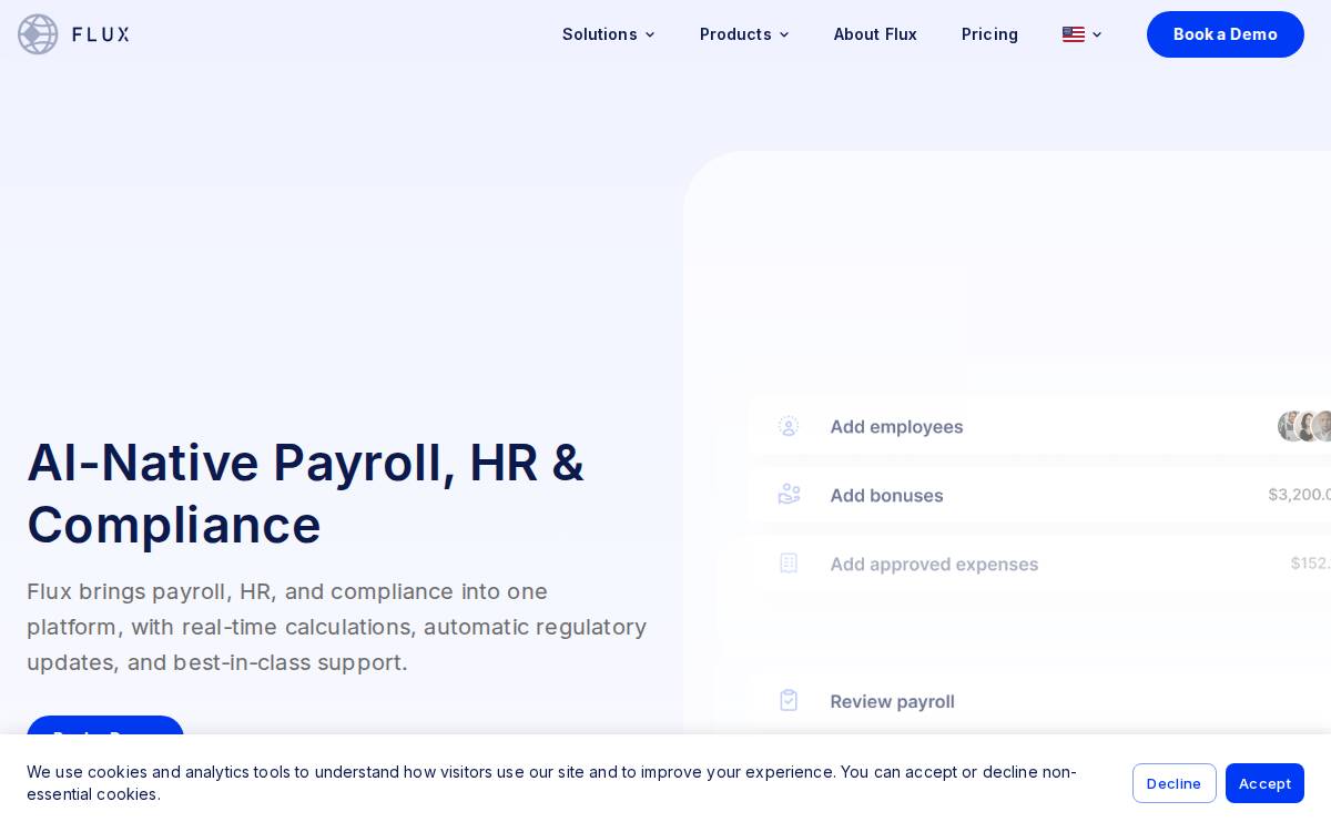 Fluxpayroll website preview