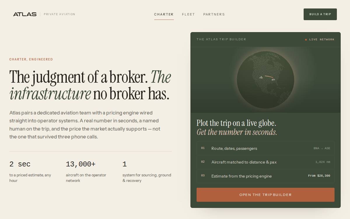 Fly Atlas website preview