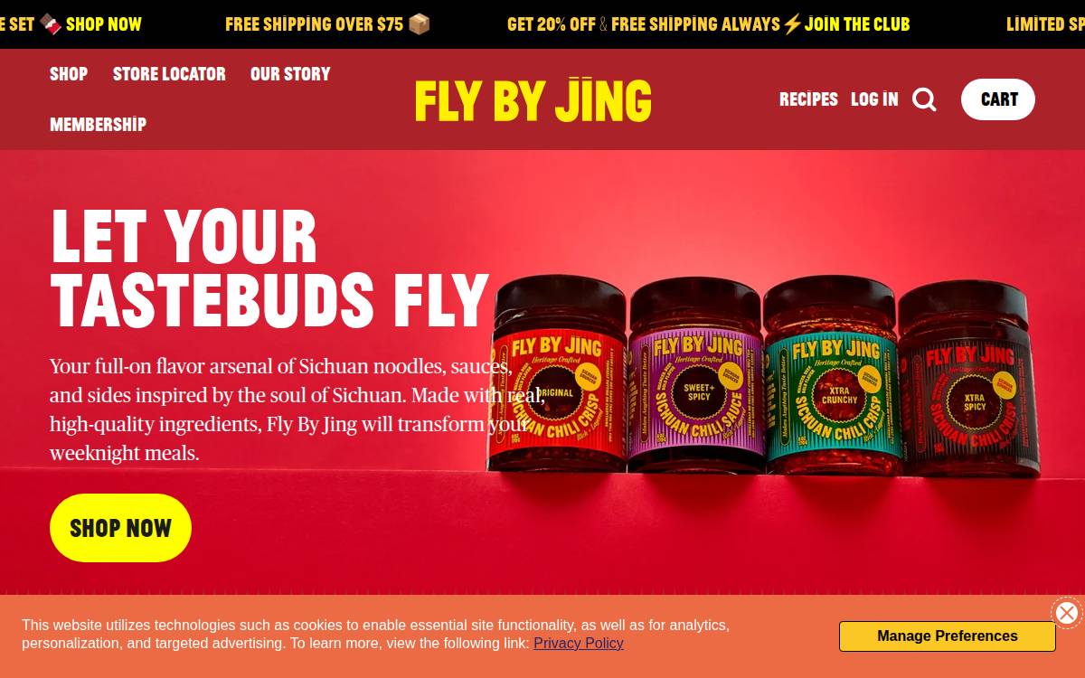 Fly By Jing website preview