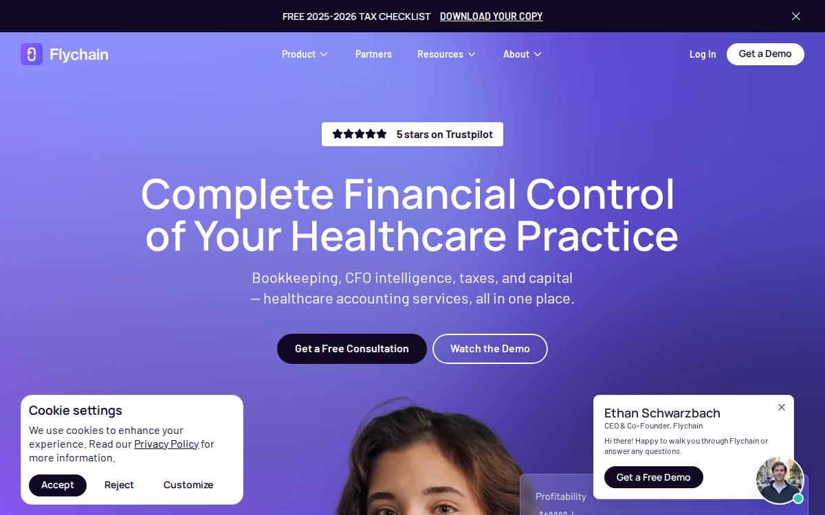 Flychain website preview