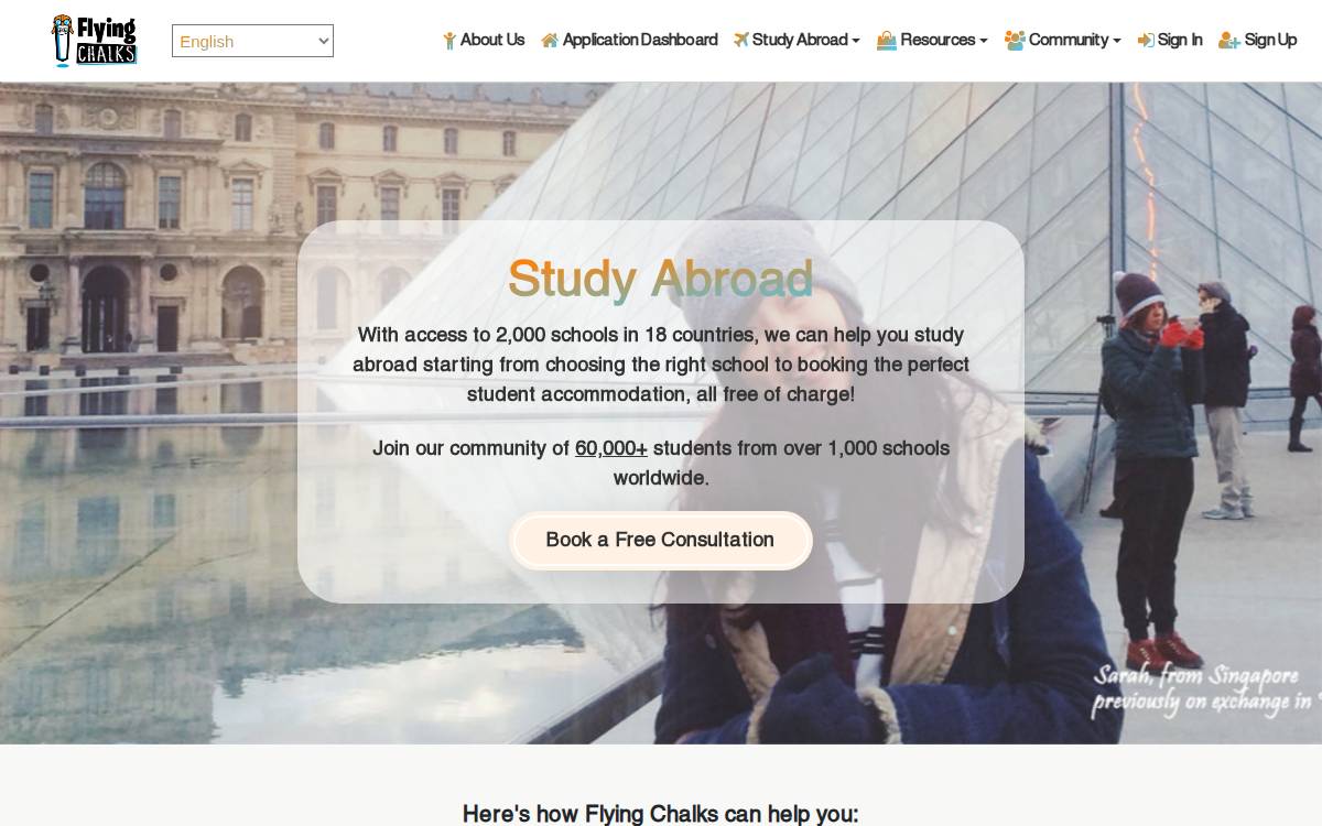 Flying Chalks website preview