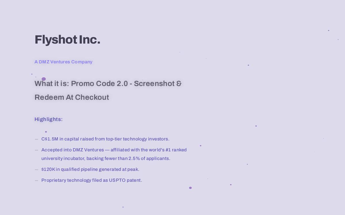 Flyshot website preview
