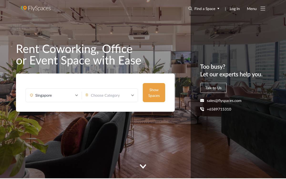 Flyspaces website preview