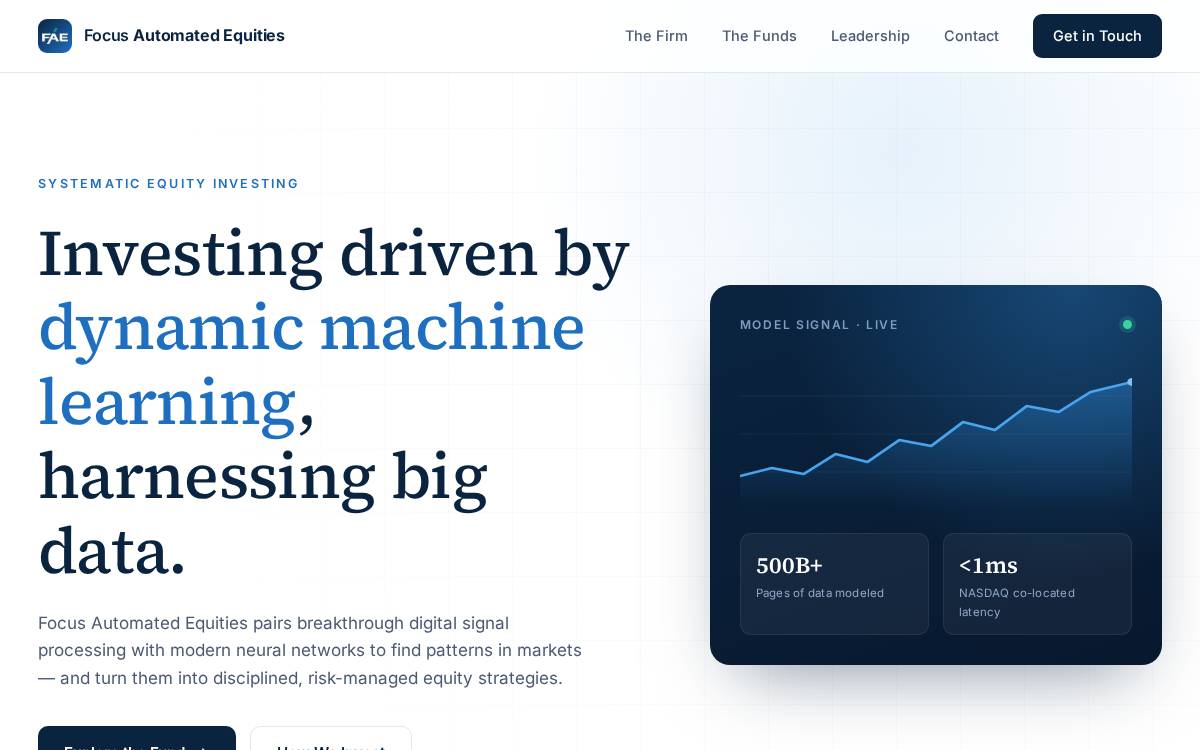 Focus Automated Equities website preview