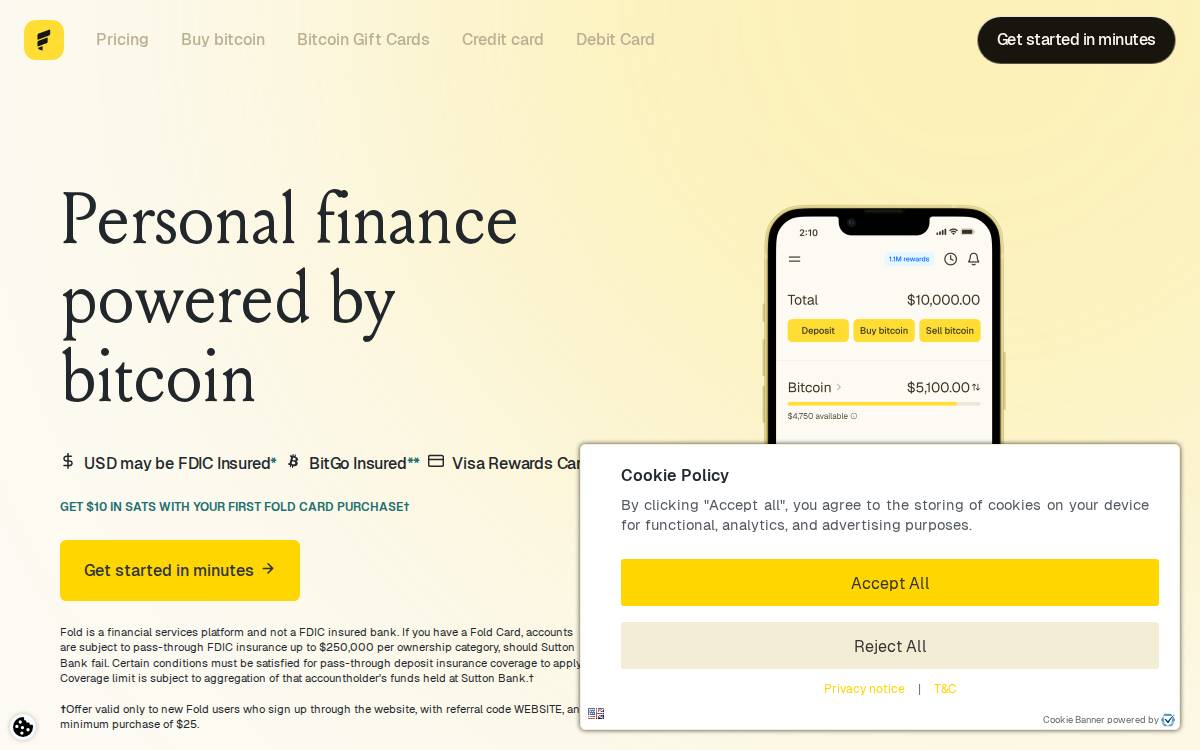 Fold Wallet website preview