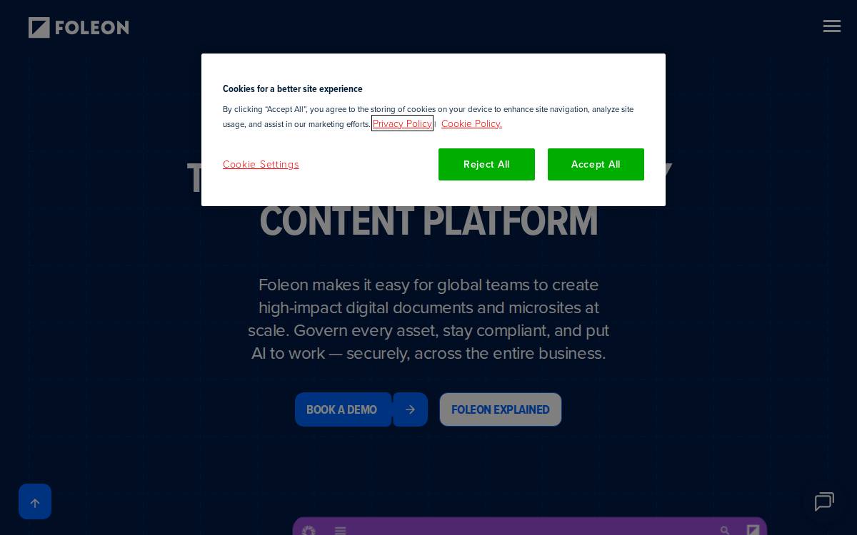 Foleon website preview