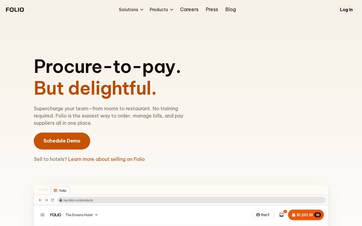 Folio website preview