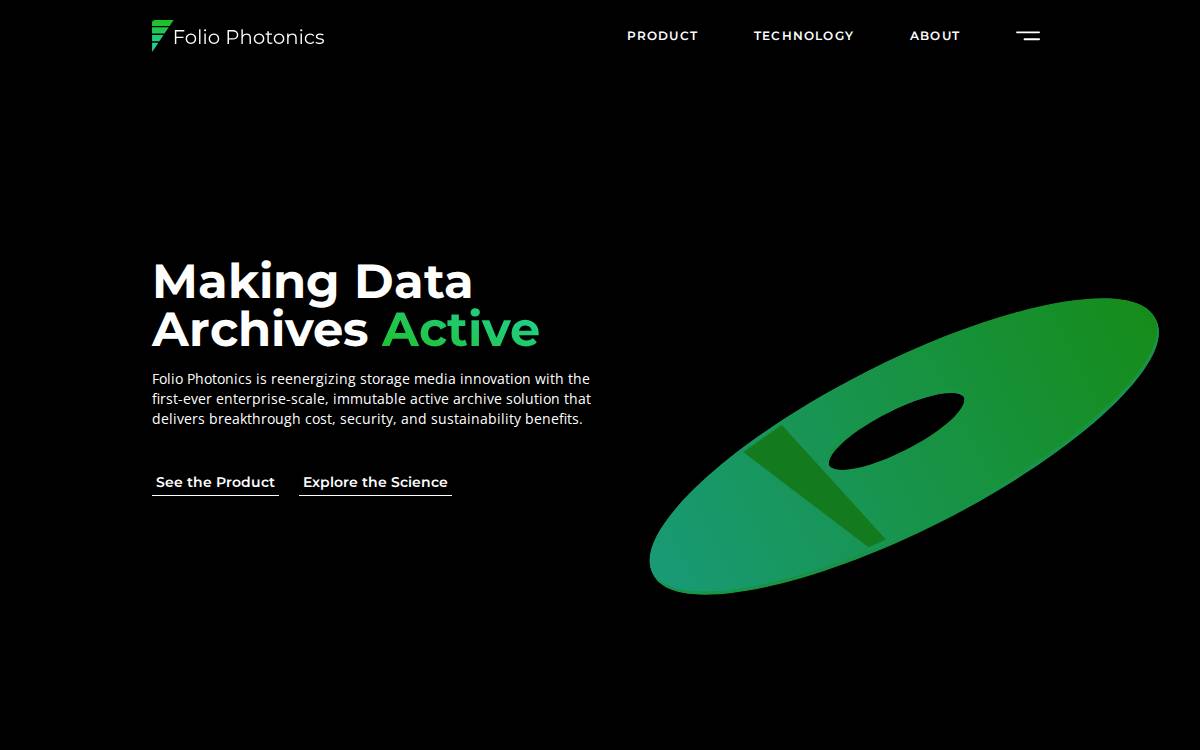 Folio Photonics website preview