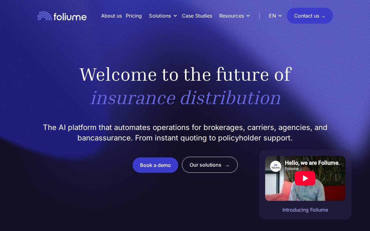 Foliume website preview