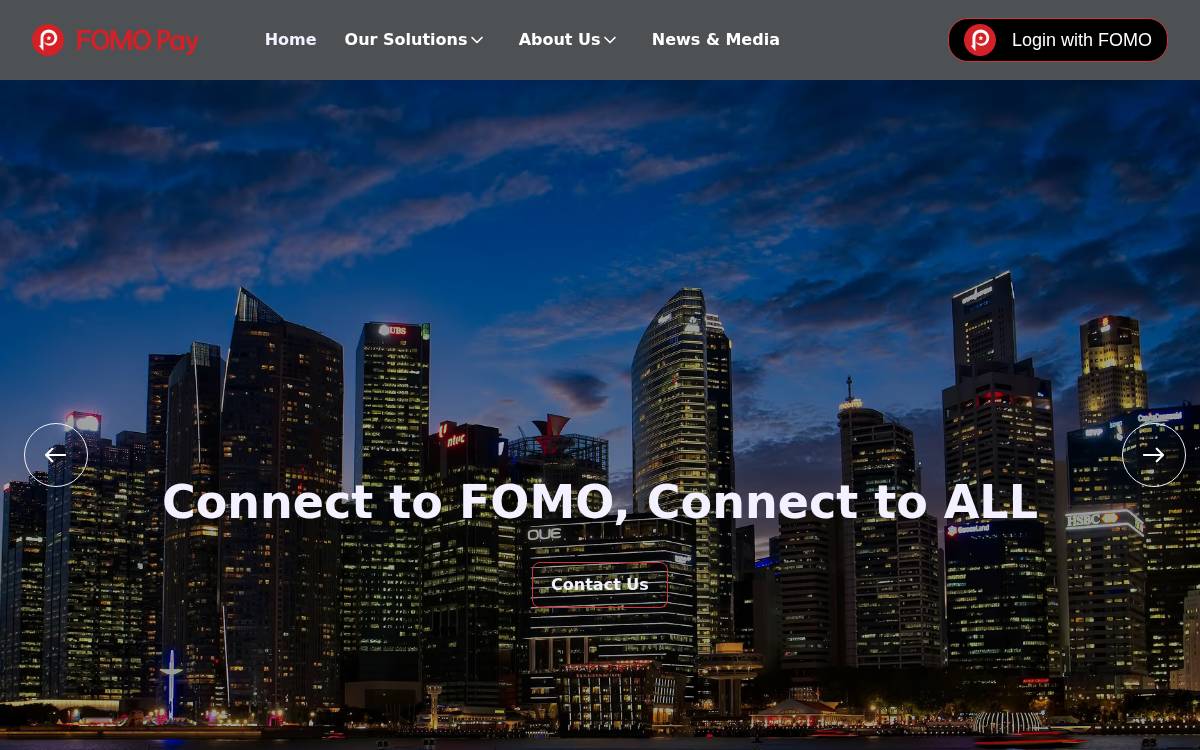 FOMO Pay website preview