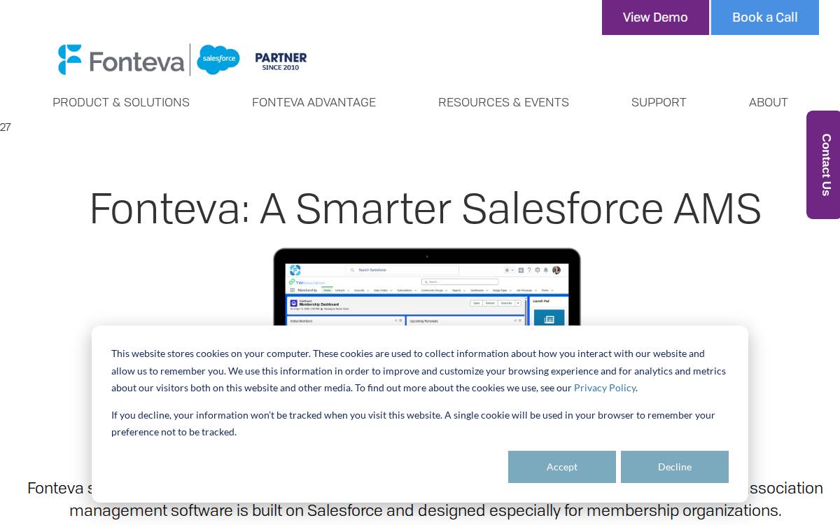 Fonteva website preview