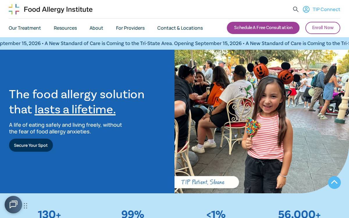 Food Allergy Institute website preview