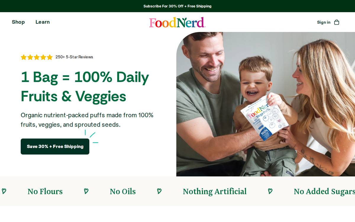 Food Nerd website preview