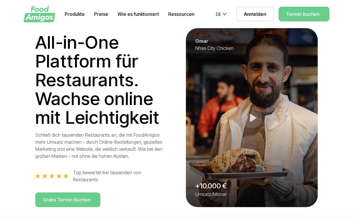 Food Amigos website preview