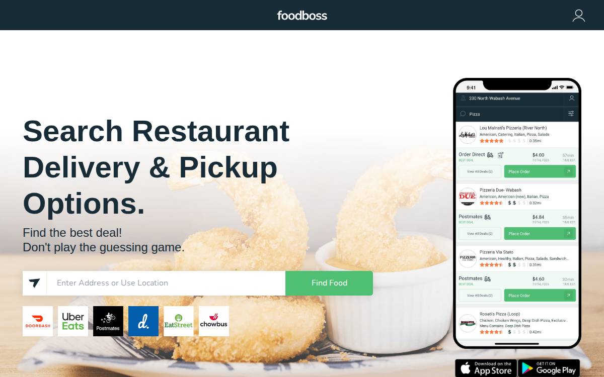 FoodBoss website preview