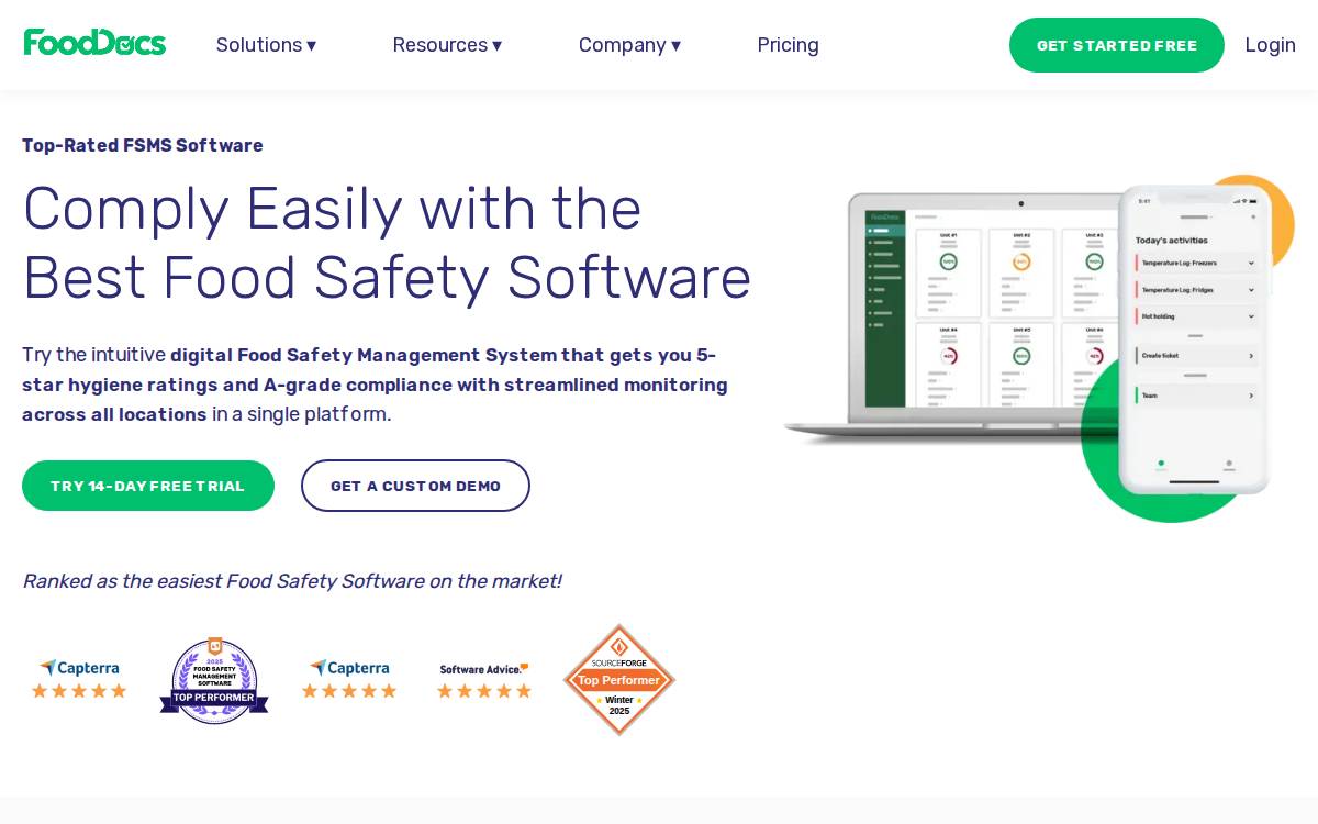 FoodDocs website preview