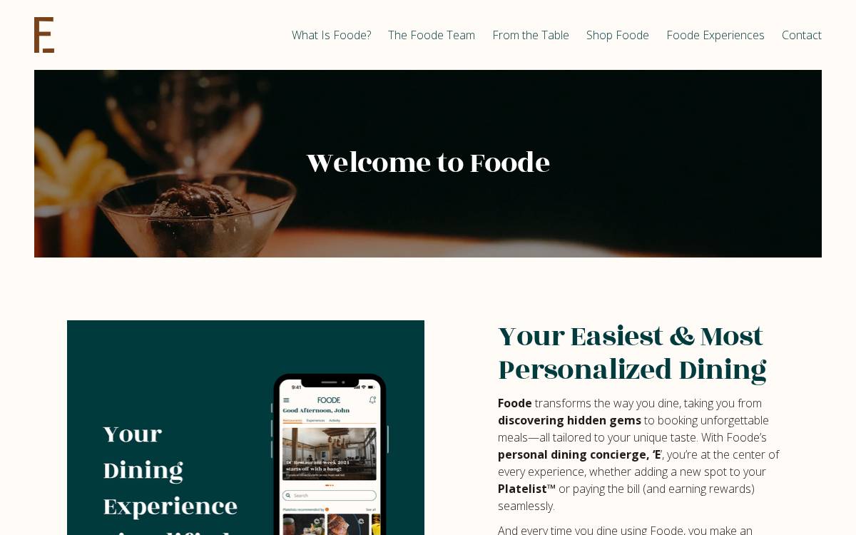 Foode website preview