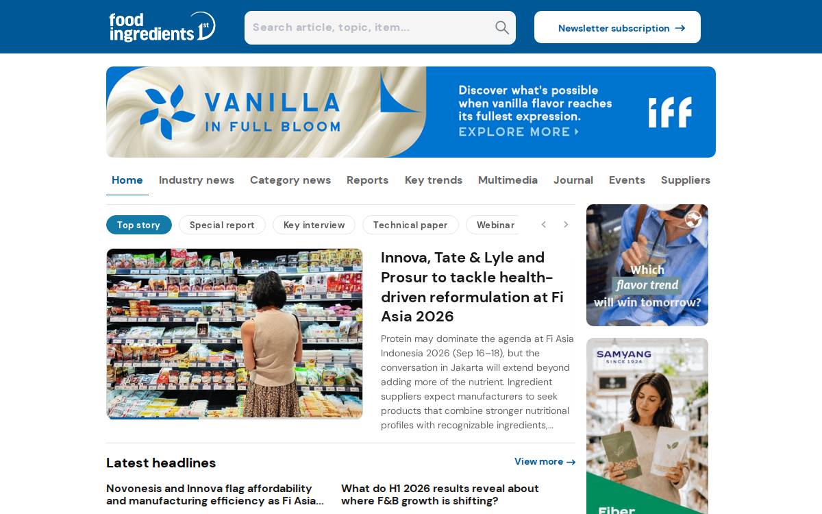 Foodingredientsfirst website preview