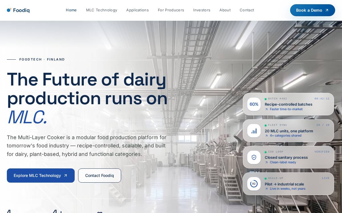 Foodiq website preview