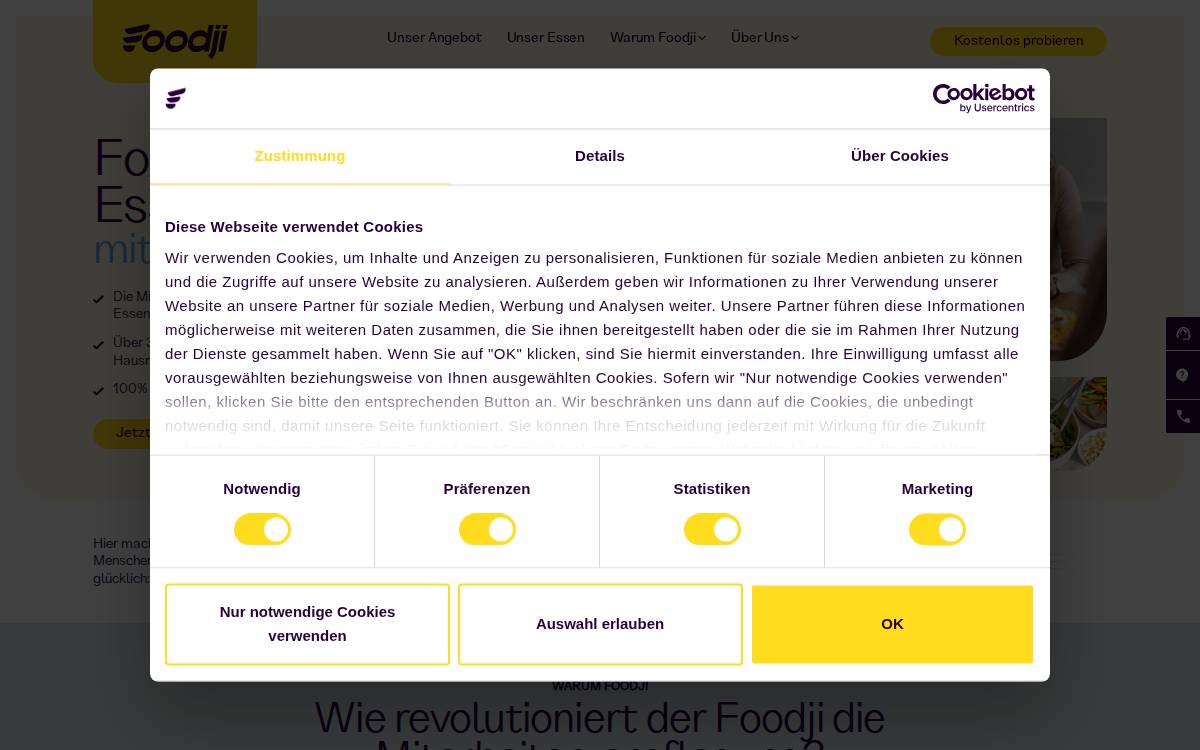 Foodji website preview