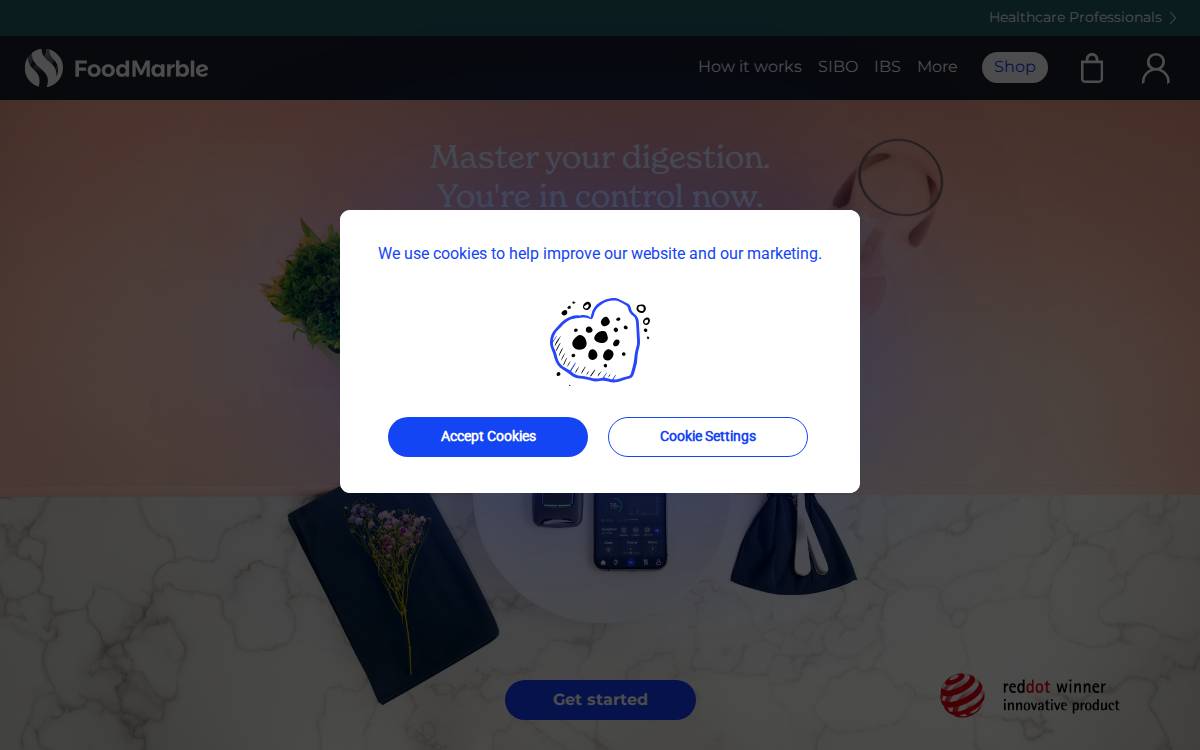 Foodmarble website preview