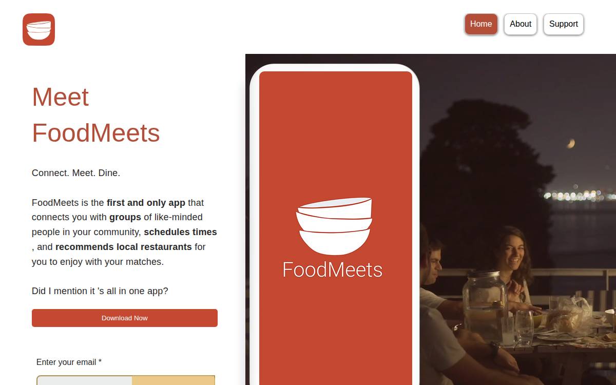 Foodmeets website preview