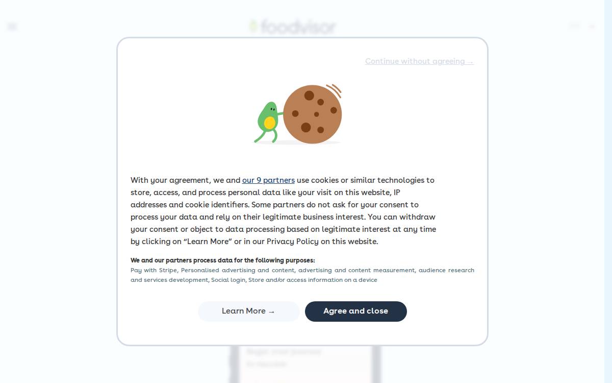Foodvisor website preview