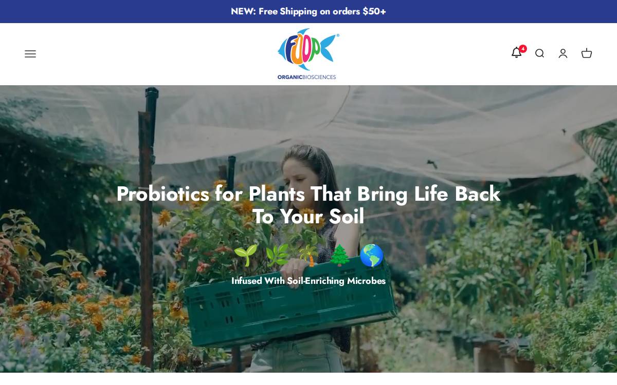 FOOP Organic Biosciences website preview