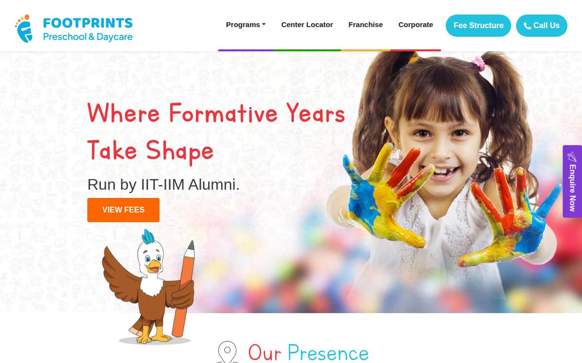 Footprints website preview