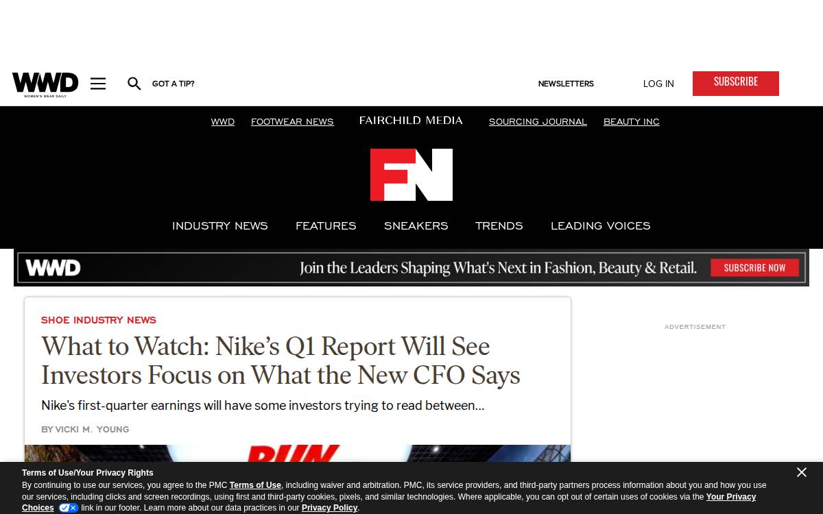 Footwearnews website preview