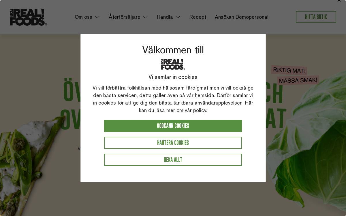 For Real Foods website preview