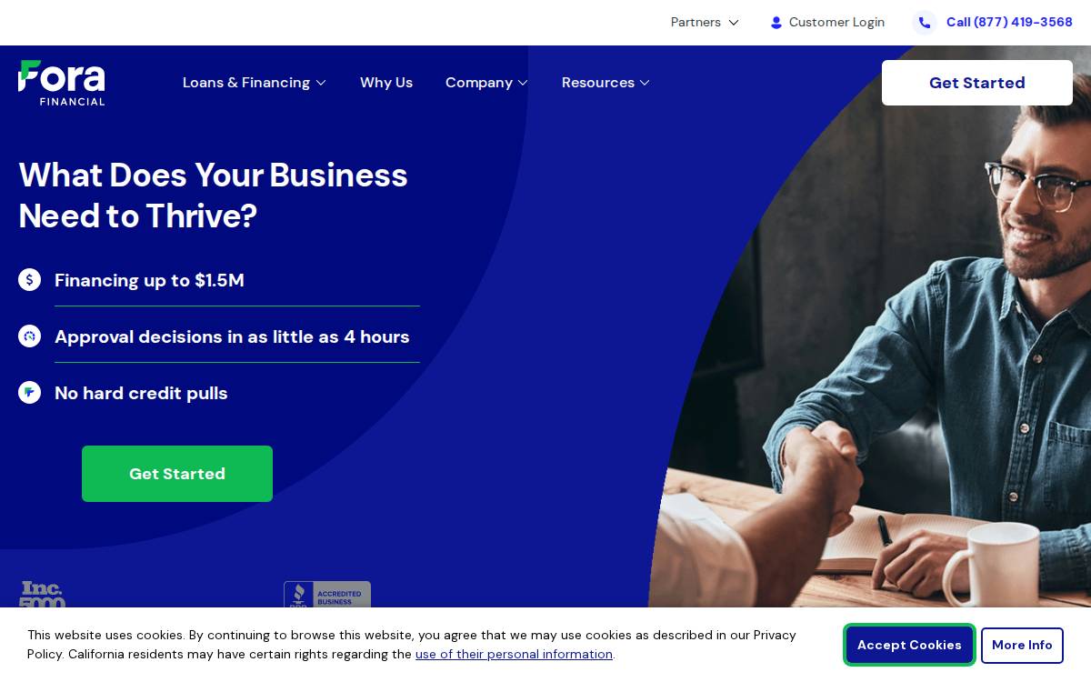 Fora Financial website preview