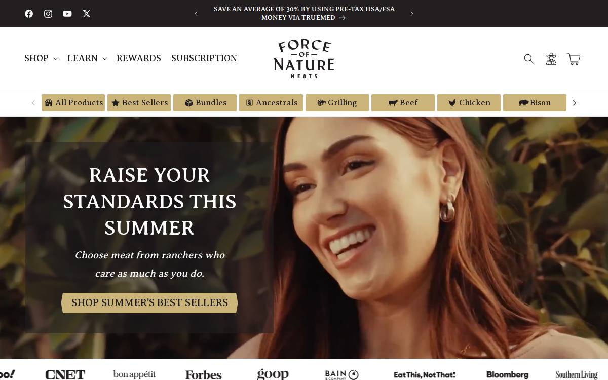 Force of Nature website preview