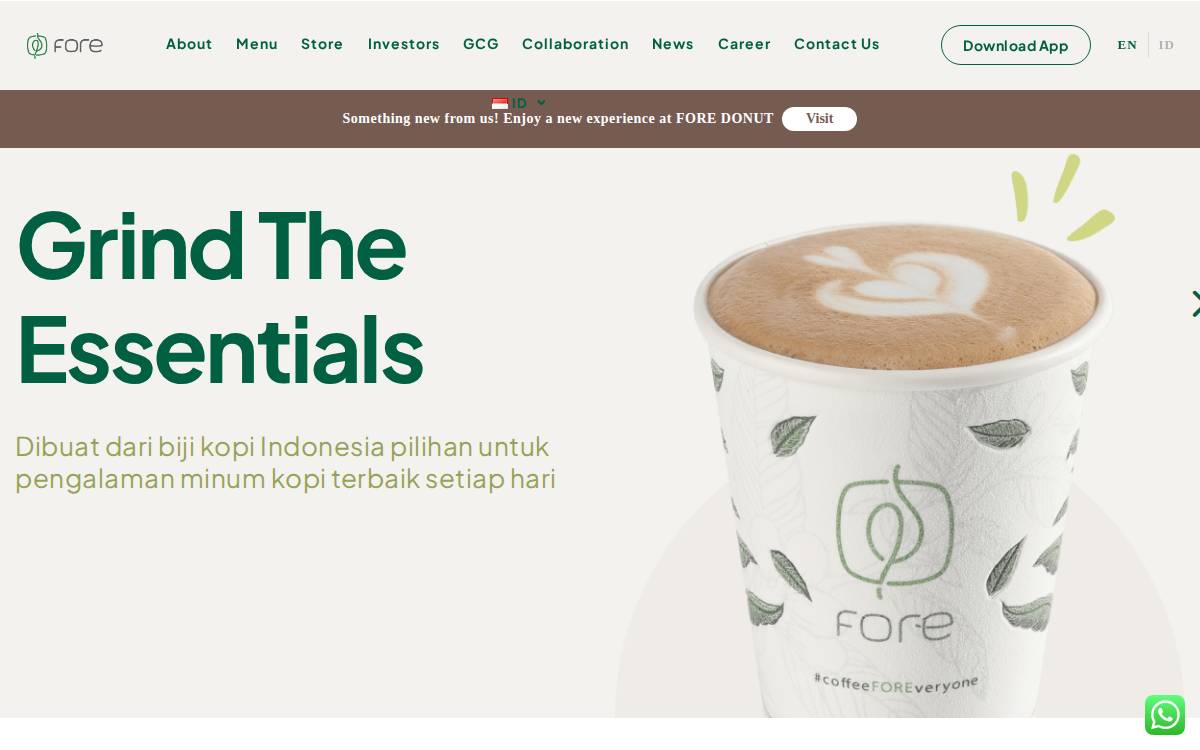 Fore Coffee website preview