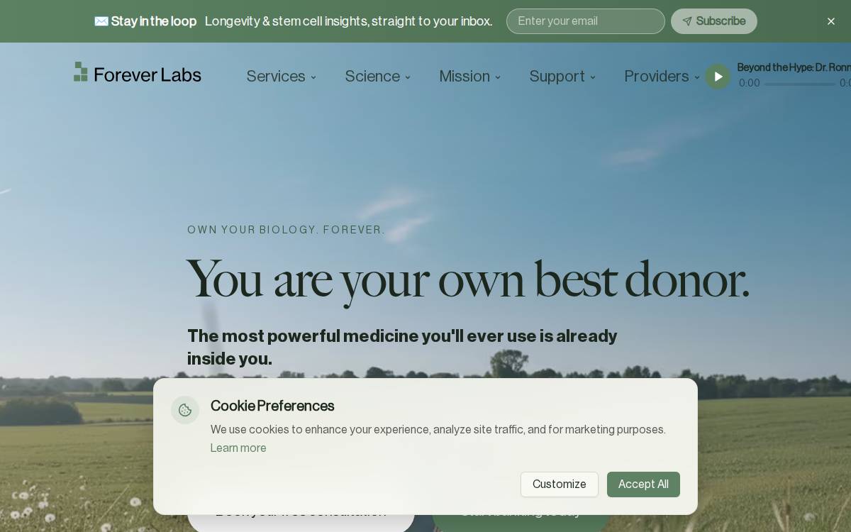 Forever Labs website preview