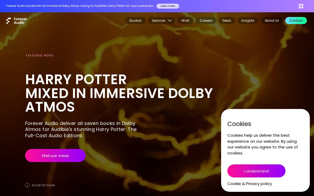 Forever Audio website preview