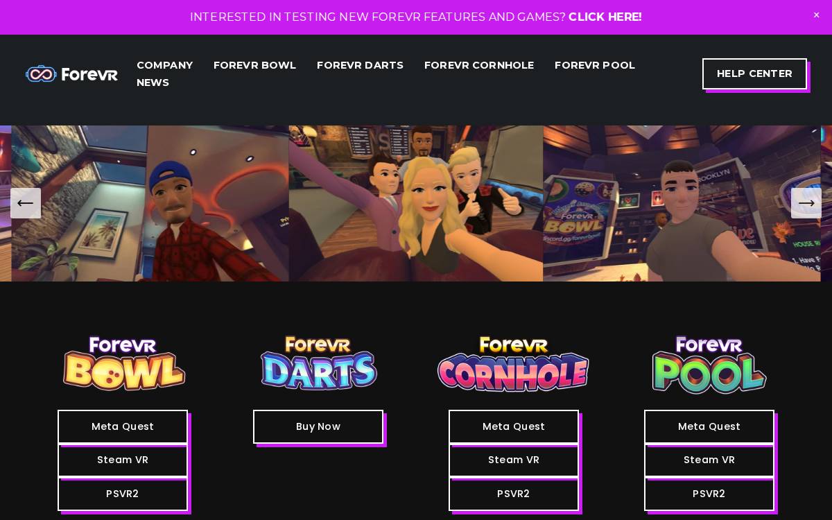 ForeVR Games website preview