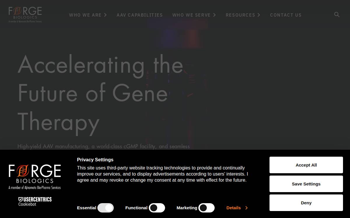 Forge Biologics website preview