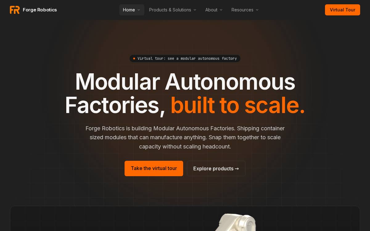Forge Robotics website preview