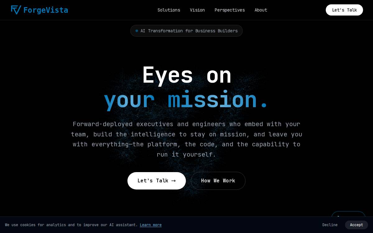 ForgeVista website preview