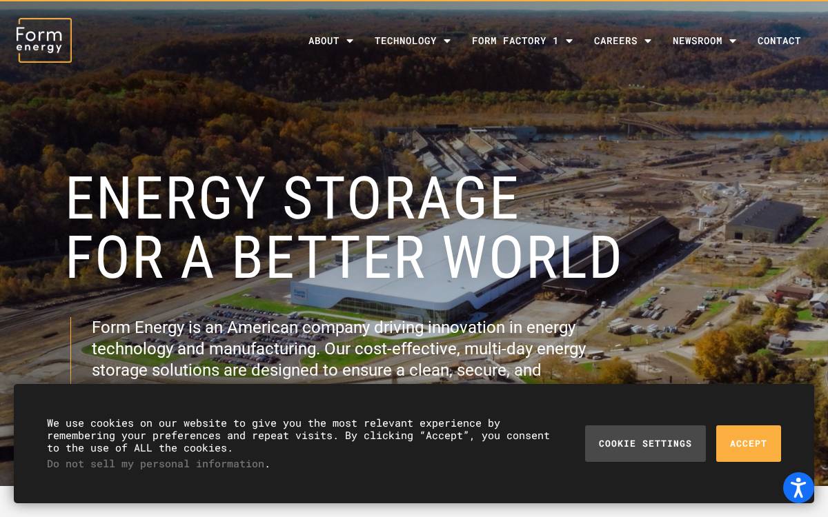 Form Energy website preview