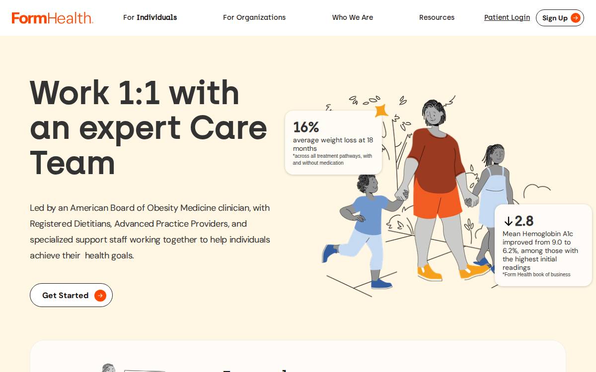 Form Health website preview